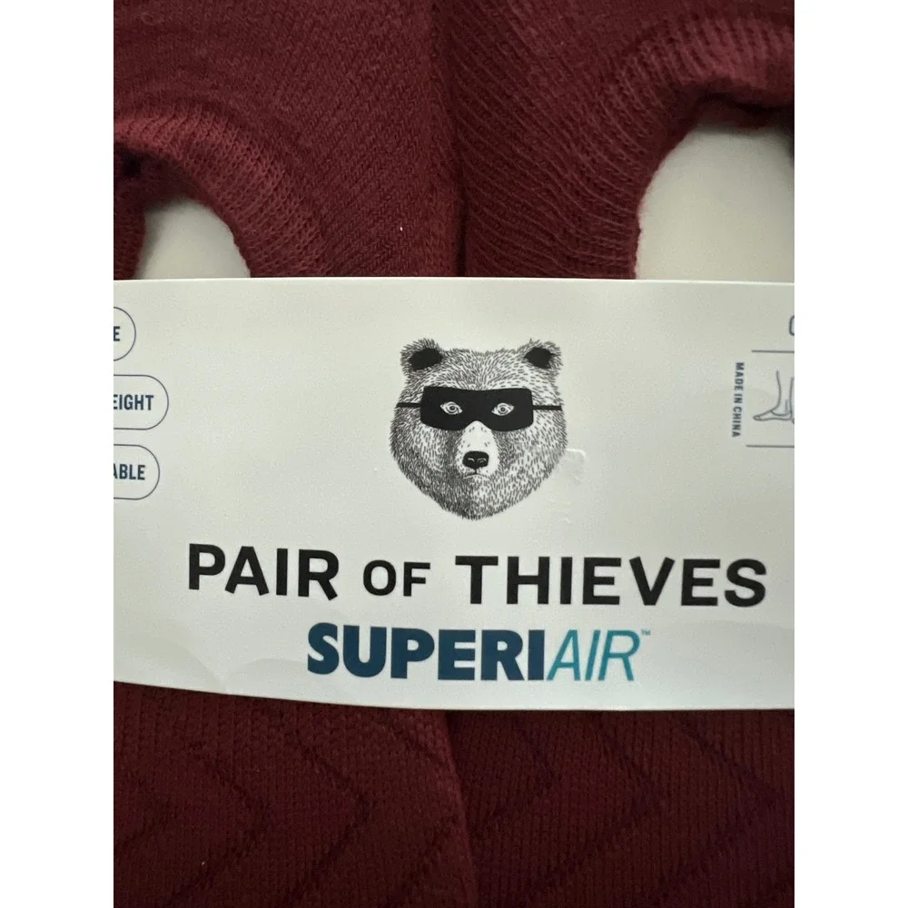 Pair of Thieves SuperAir Cushion No-Show Socks 6 Pack Mineral Red Mens 6-12 NEW